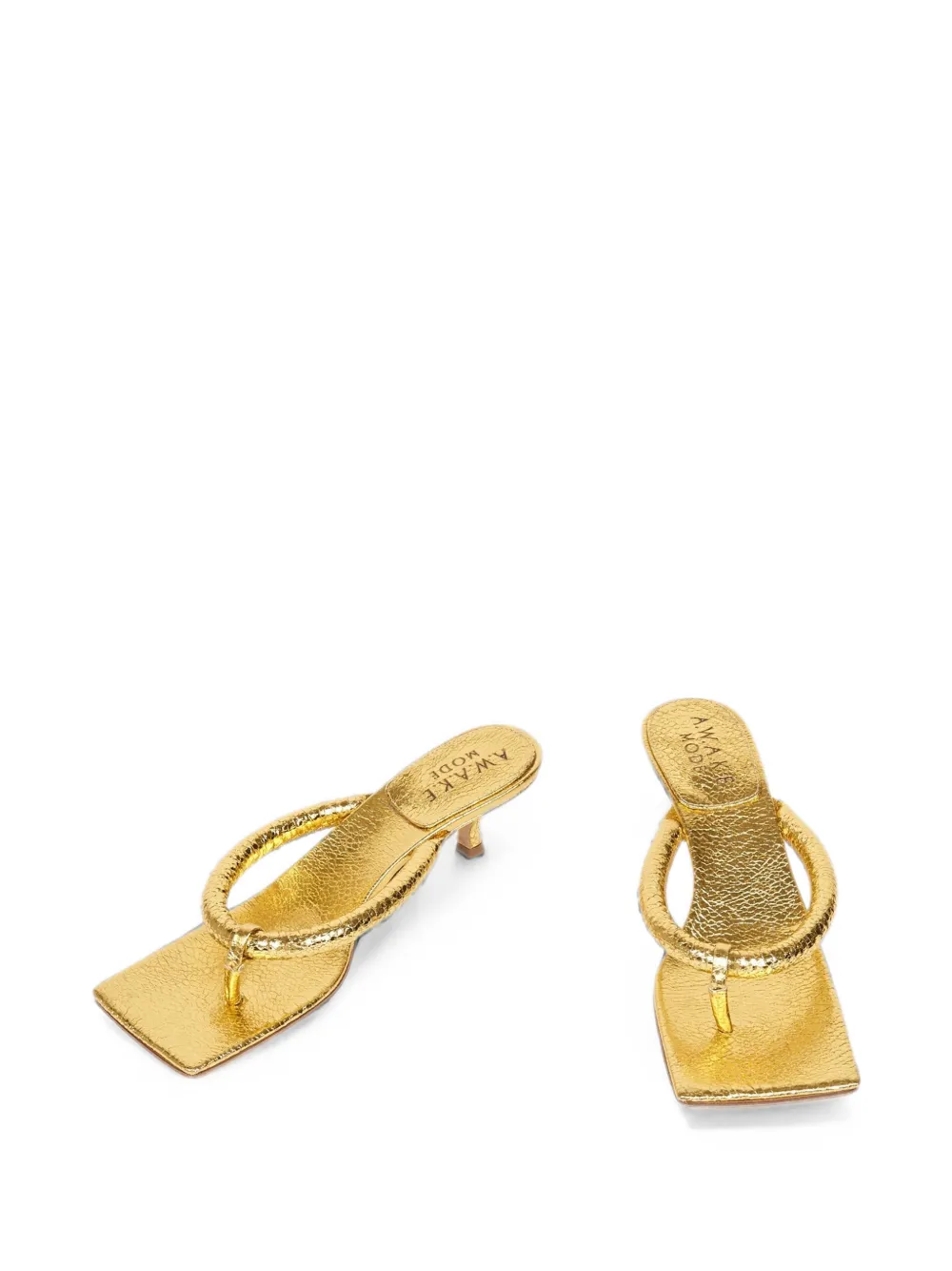 A.W.A.K.E. Mode Paige metallic-effect sandals Geel