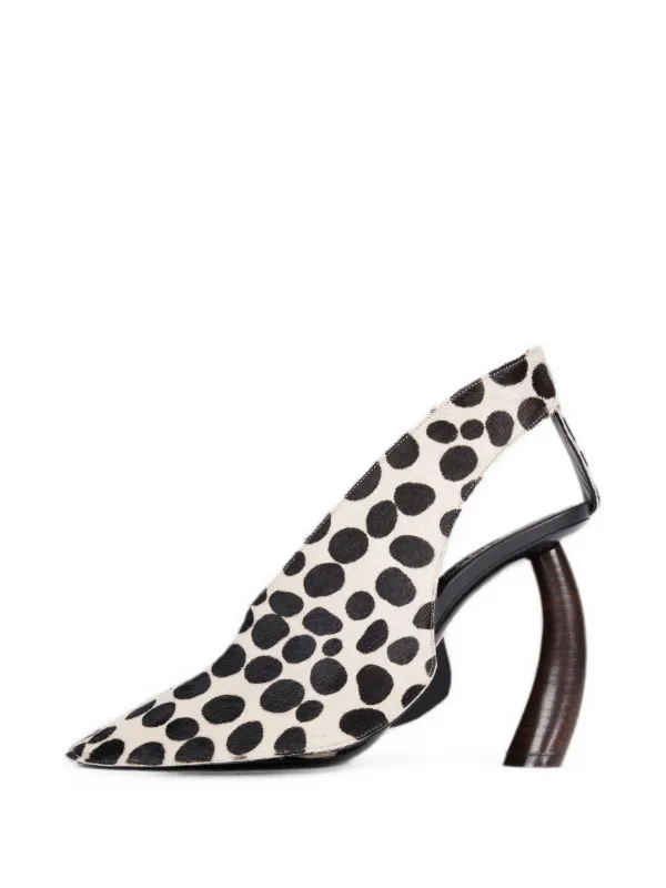 A.W.A.K.E. Mode Lauren Dalmatian-print Sandals in White