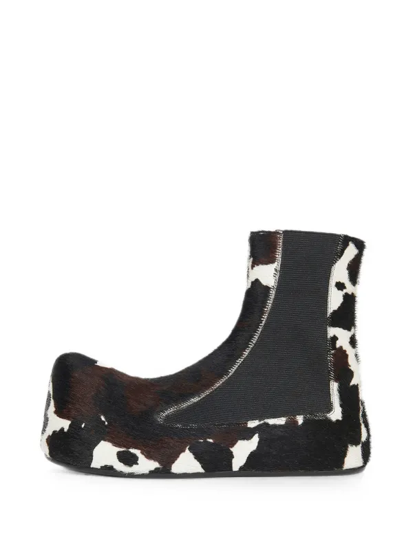 A.W.A.K.E. Mode Cow-print Pony-hair Ankle Boots in Brown