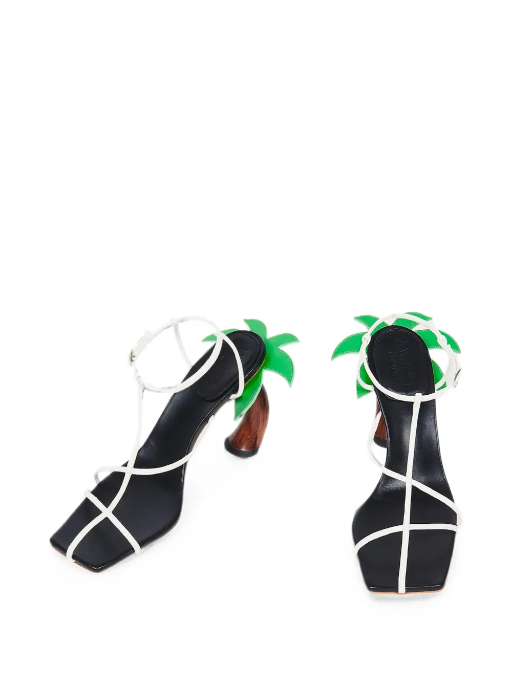 A.W.A.K.E. Mode Bianca wooden-heel sandals Wit