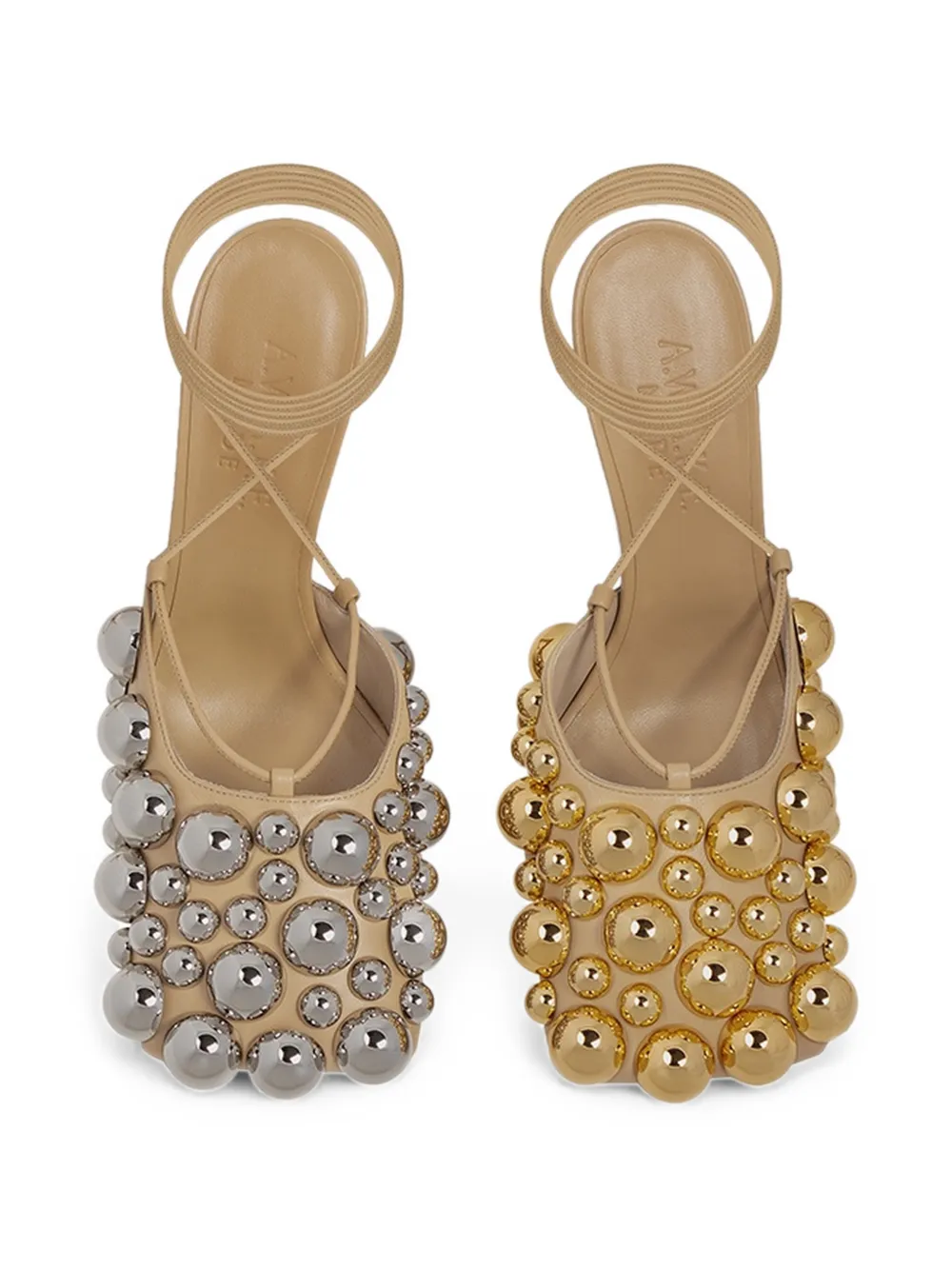 A.W.A.K.E. Mode Ursula sphere-embellished pumps Beige