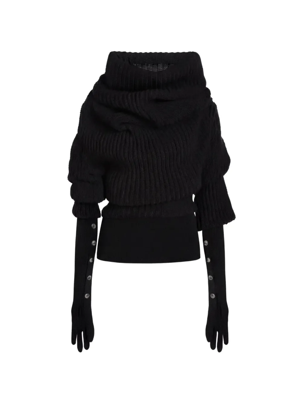 A.W.A.K.E. Mode chunky-knit snood-style sweater - Nero