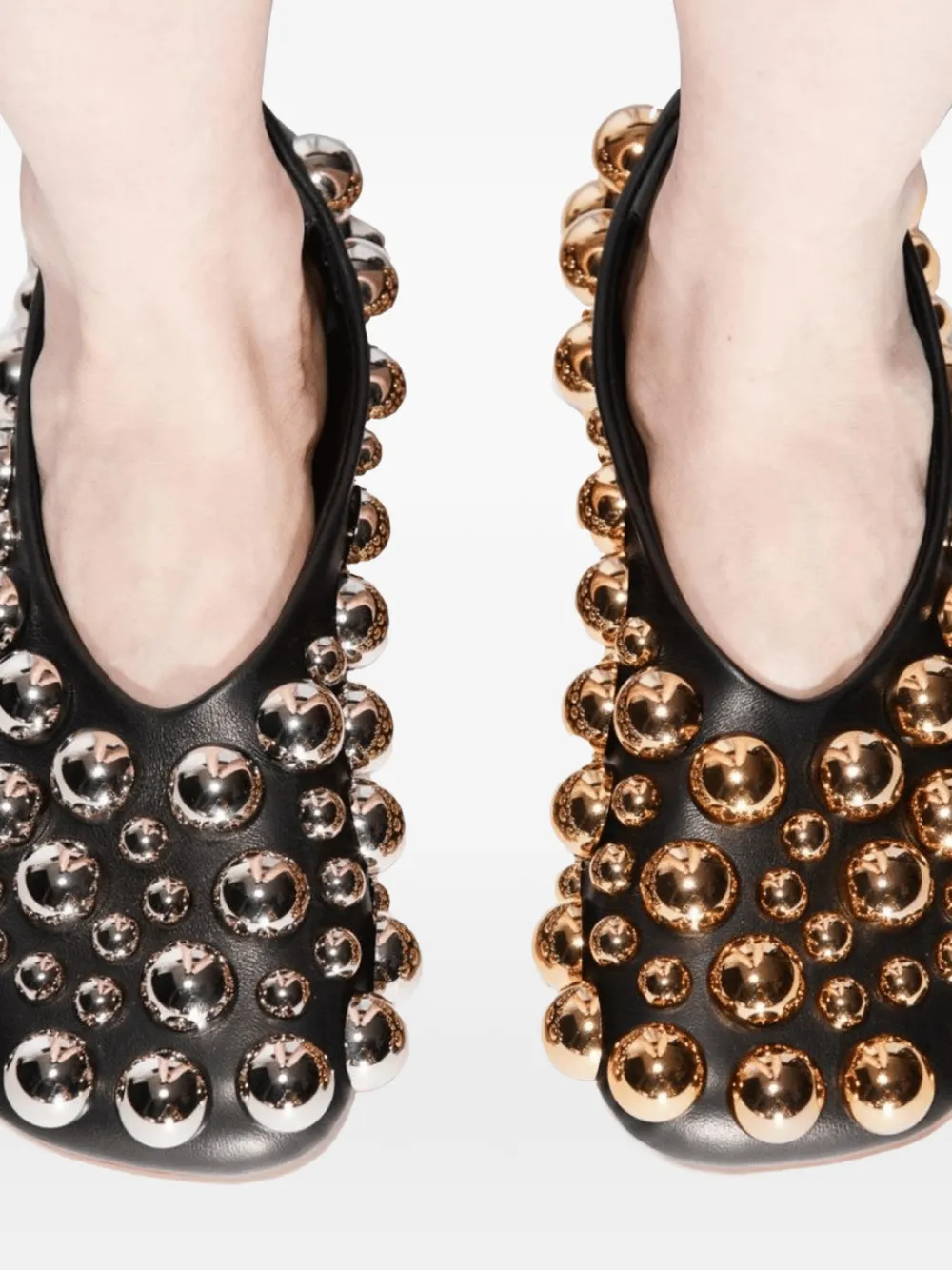 A.W.A.K.E. Mode Dora sphere-embellished ballet flats Zwart