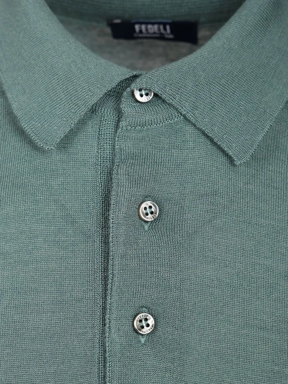 Fedeli long-sleeve polo sweater Groen