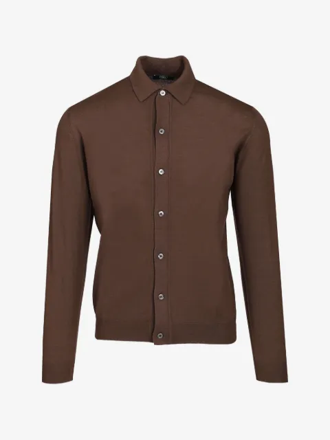 Fedeli button-down polo collar sweater