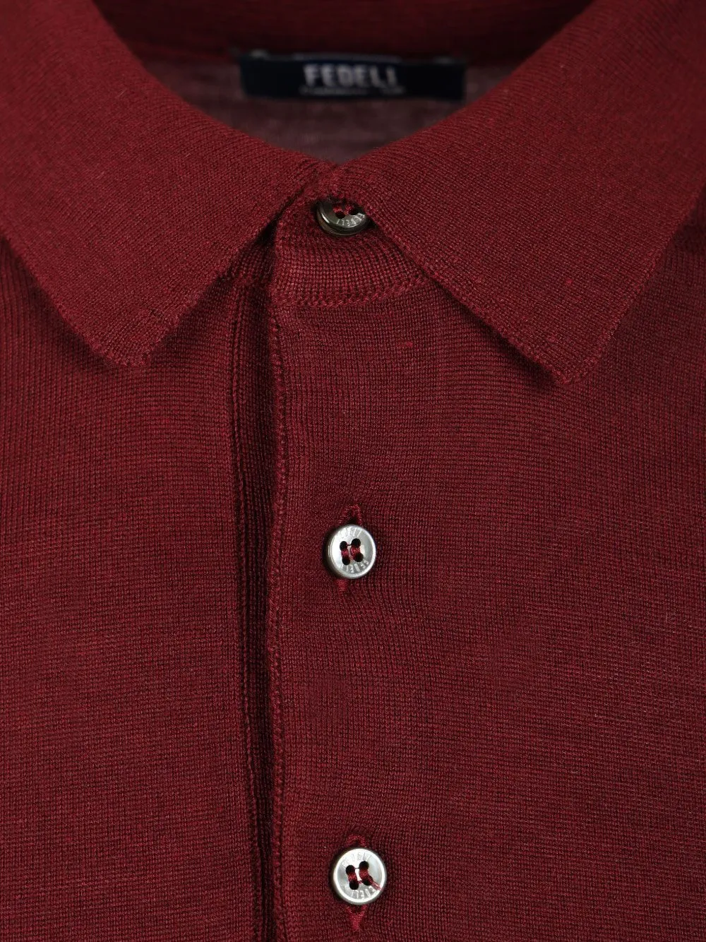Fedeli long-sleeve polo sweater Rood