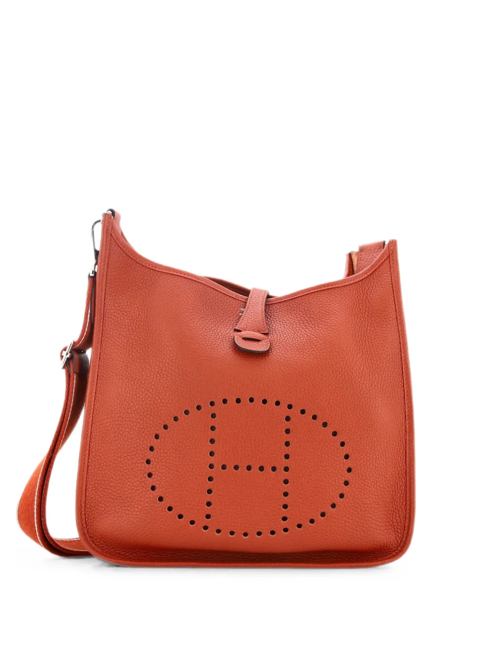 Pre-owned Hermes Evelyne Bag Gen Iii Clemence Pm Crossbody Bag In Brown