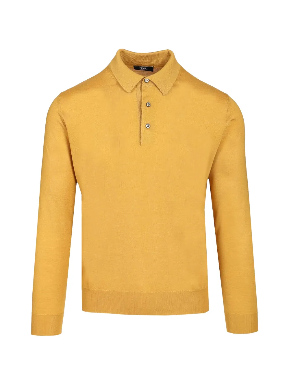Fedeli fine-knit polo sweater - Yellow