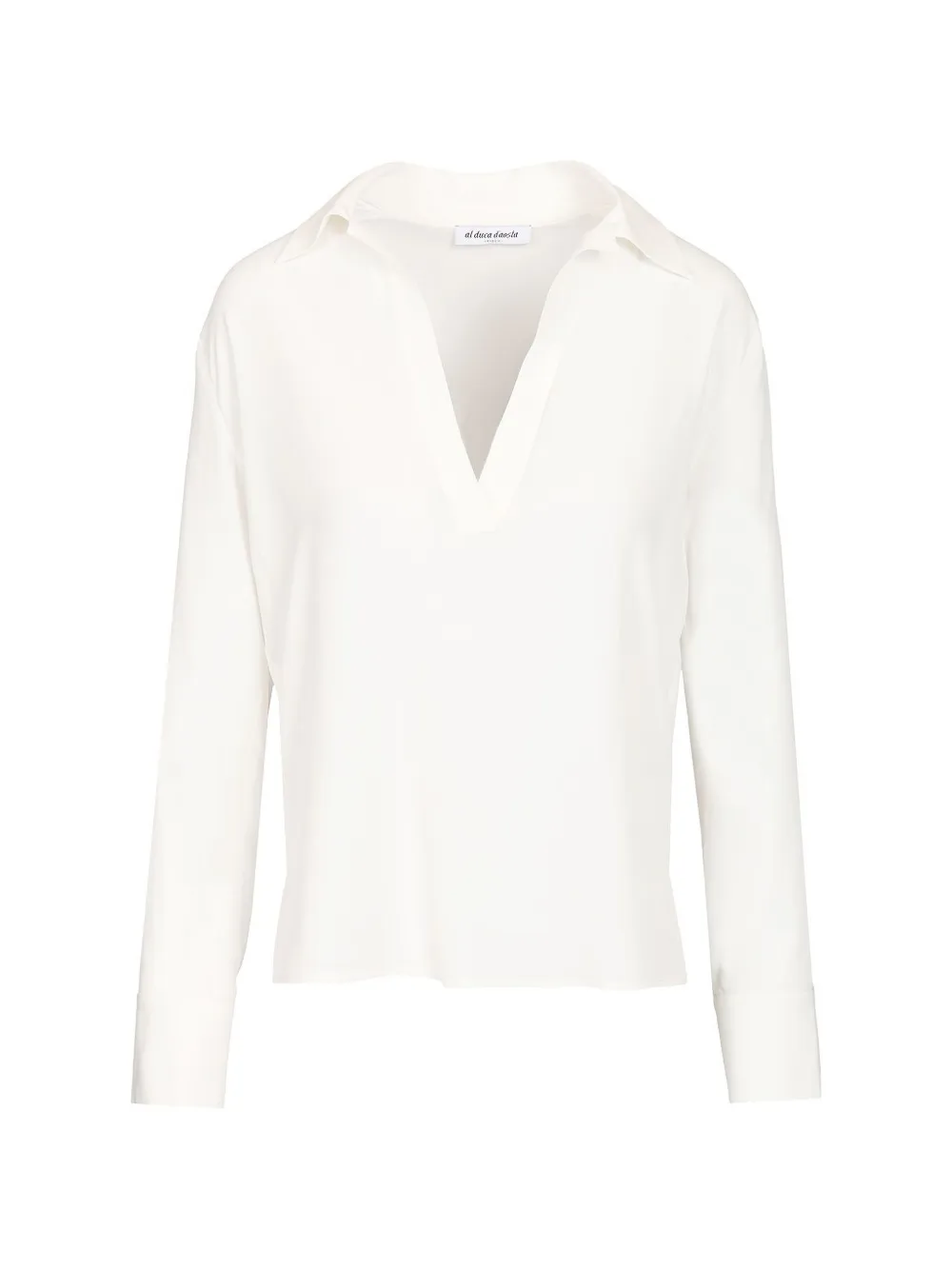Al Duca D’Aosta 1902 silk V-neck blouse - Bianco