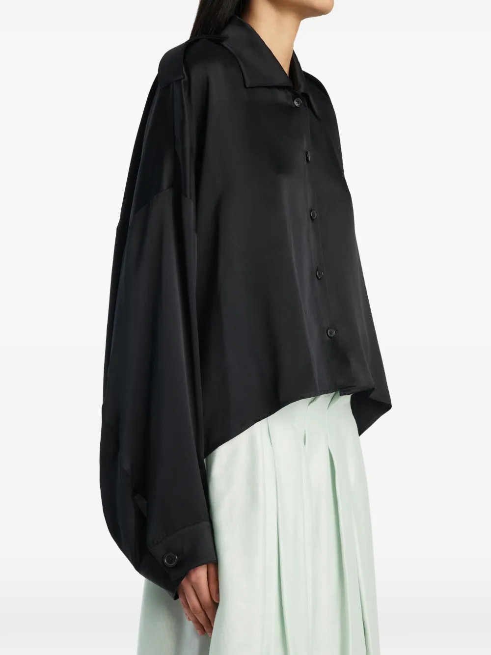 KHAITE Bodine blouse met epauletten Zwart