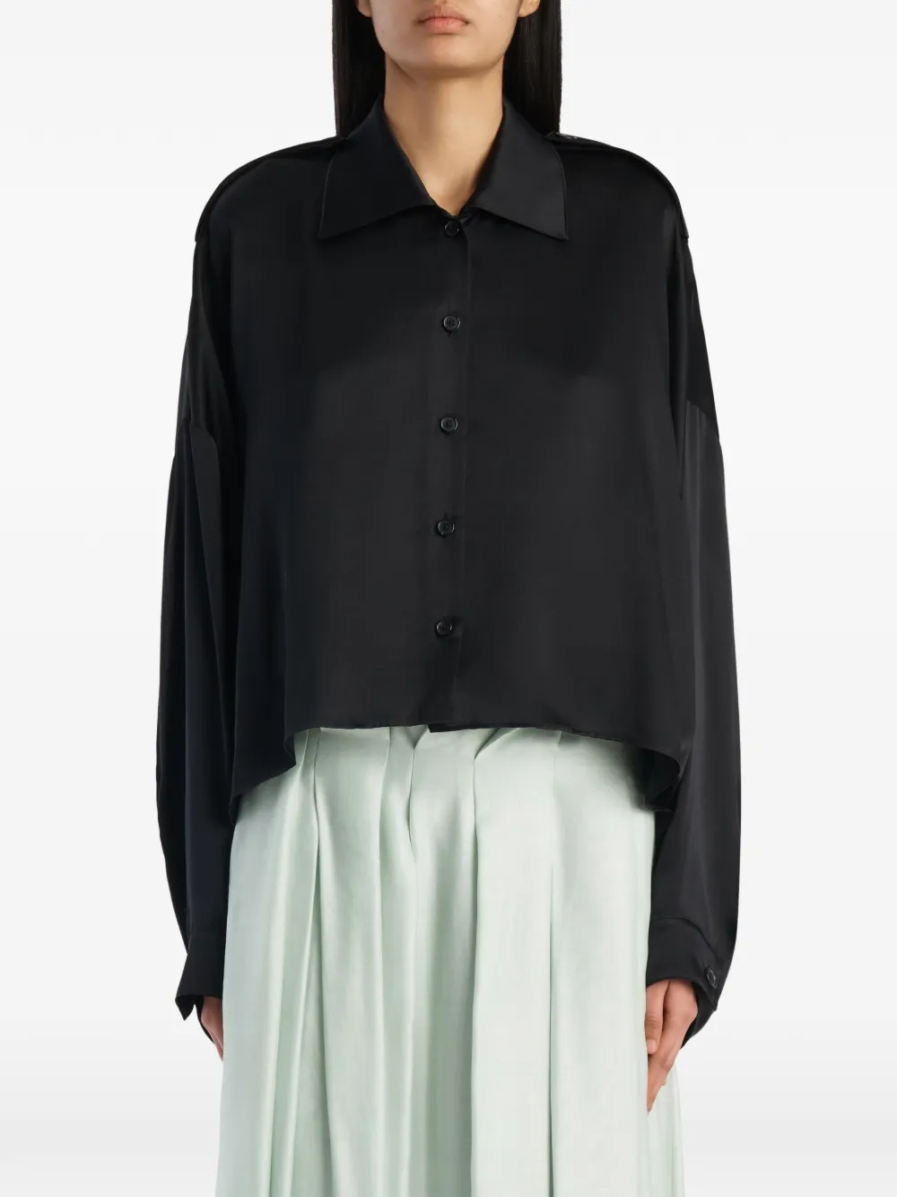 KHAITE Bodine blouse met epauletten Zwart
