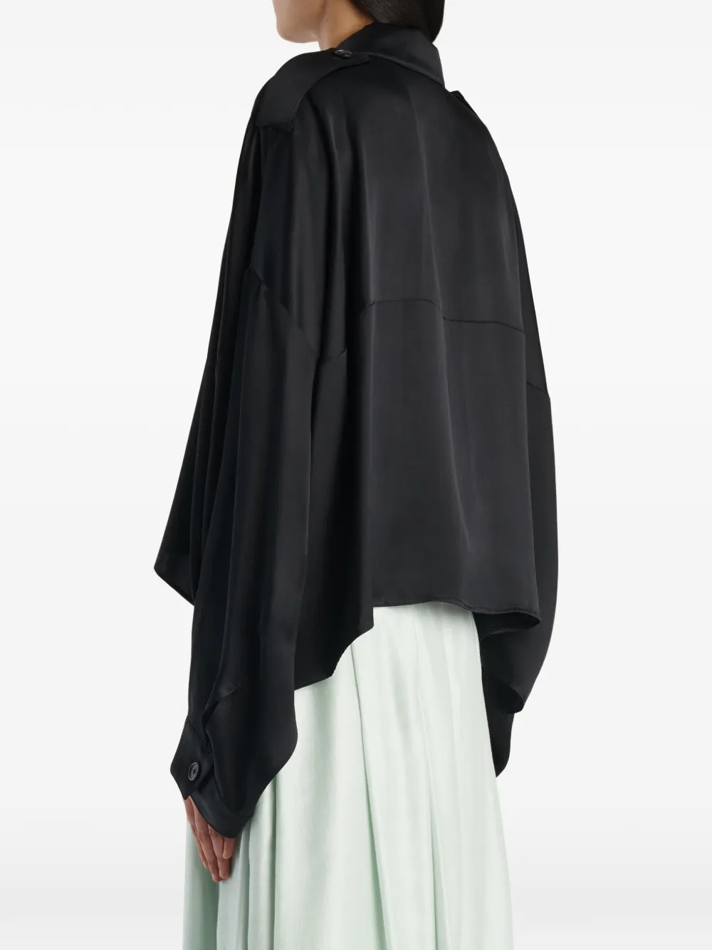 KHAITE Bodine blouse met epauletten Zwart