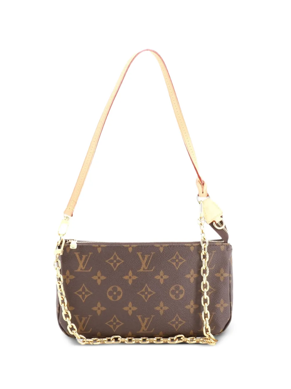 Louis Vuitton Pre-Owned Chain Pochette Accessoires NM Schultertasche aus Canvas mit Monogramm - Braun