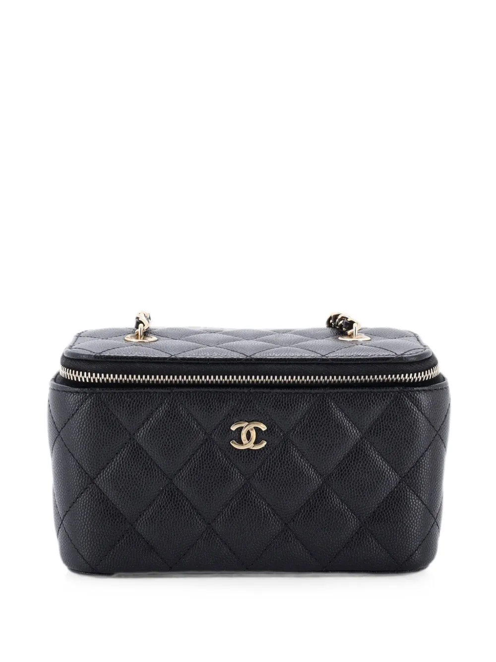 CHANEL Pre-Owned Classic Vanity Case with Chain Quilted Caviar Small crossbody bag - Black