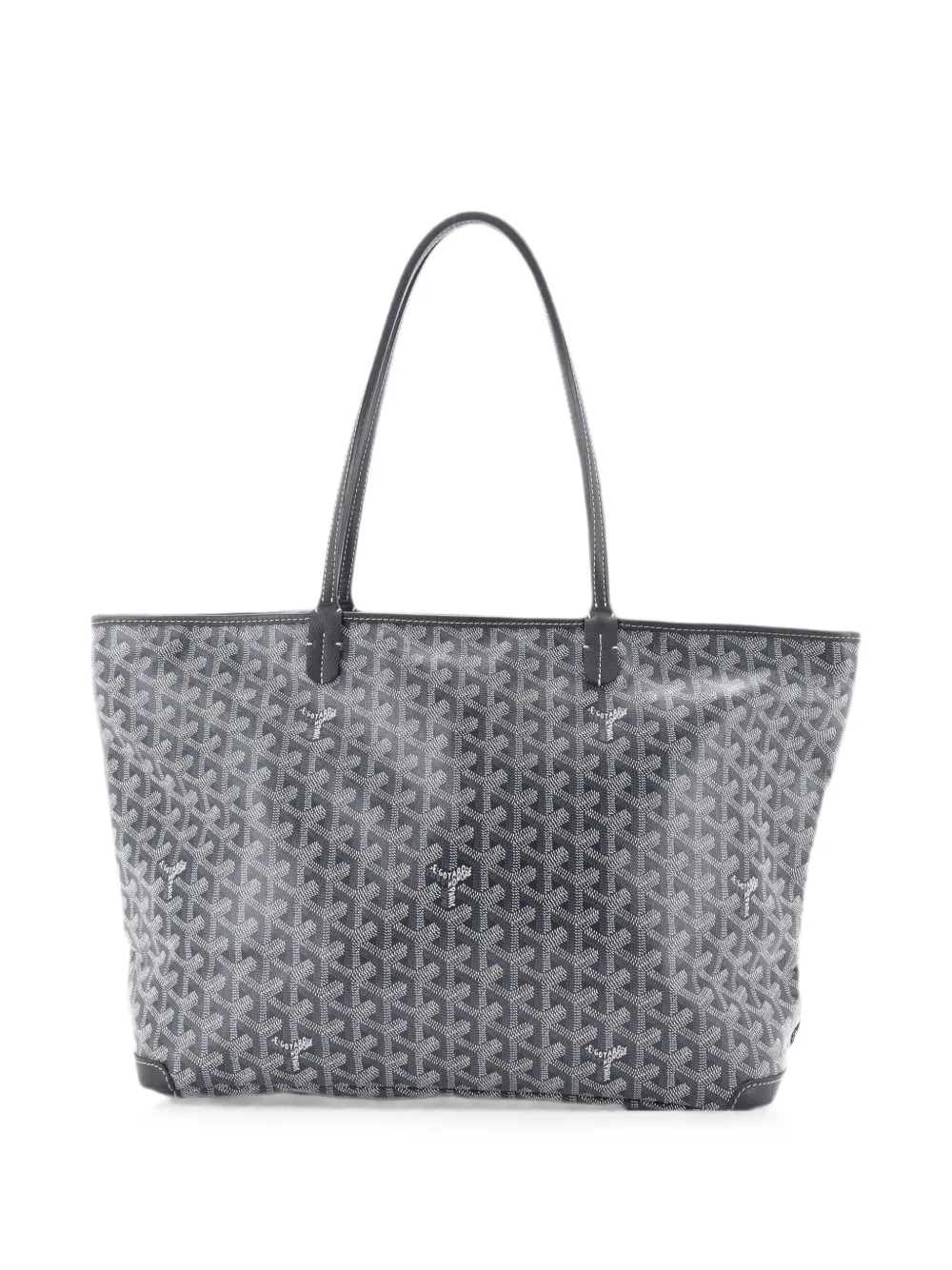 Pre-owned Goyard Artois Tote Coated Canvas Mm Shoulder Bag In Grey