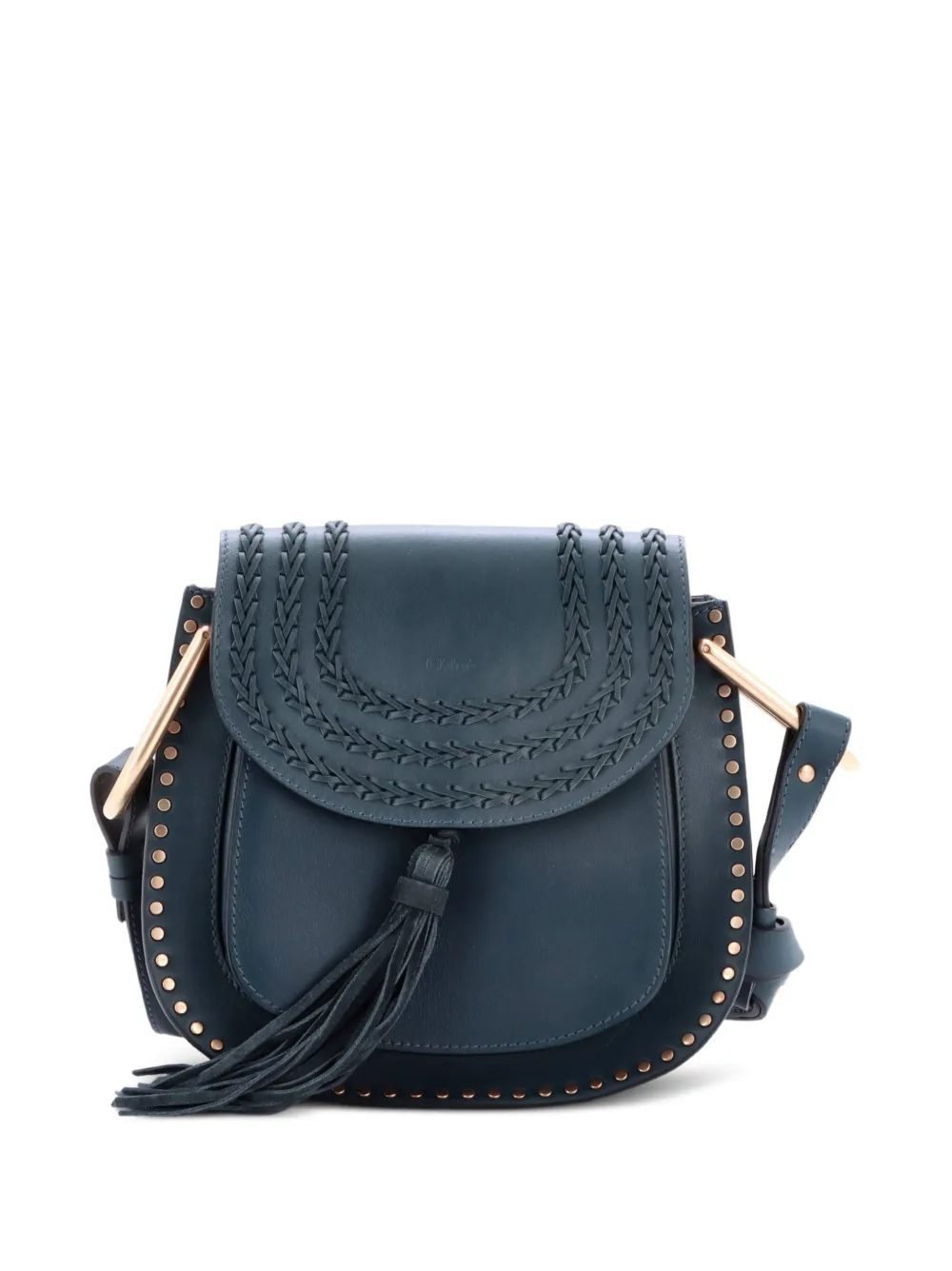 Chloé Pre-Owned Kleine Hudson Umhängetasche aus Leder mit Überwendlingsstich-Nähte - Blau