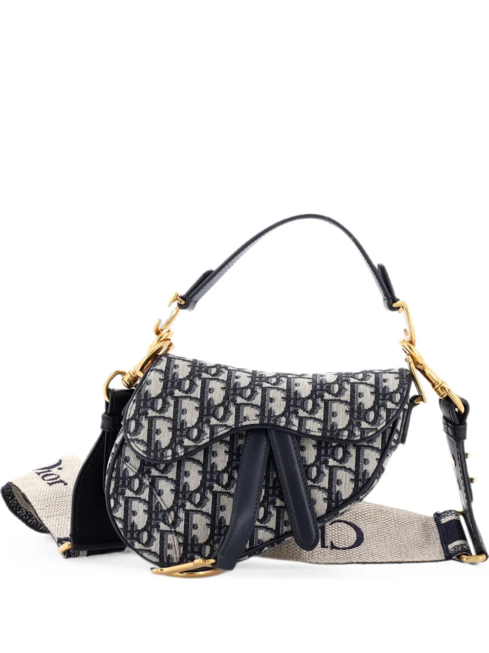 Christian Dior Pre-Owned Saddle Handbag with Strap Oblique Canvas Mini shoulder bag - Blue