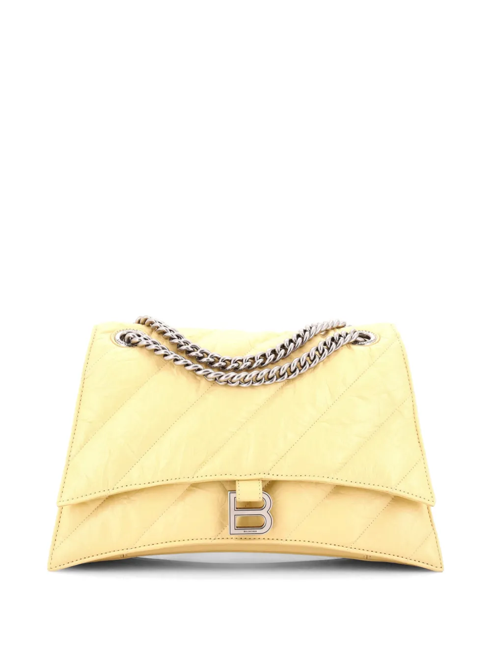 Balenciaga Pre-Owned Crush Chain Flap Bag Quilted Crushed Calfskin Medium shoulder bag - Yellow