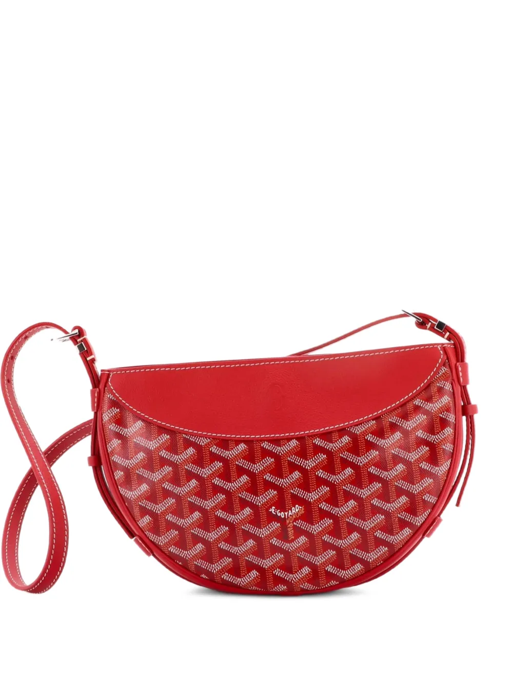 Goyard Pre-Owned Hirondelle Coated Canvas and Leather shoulder bag - Red