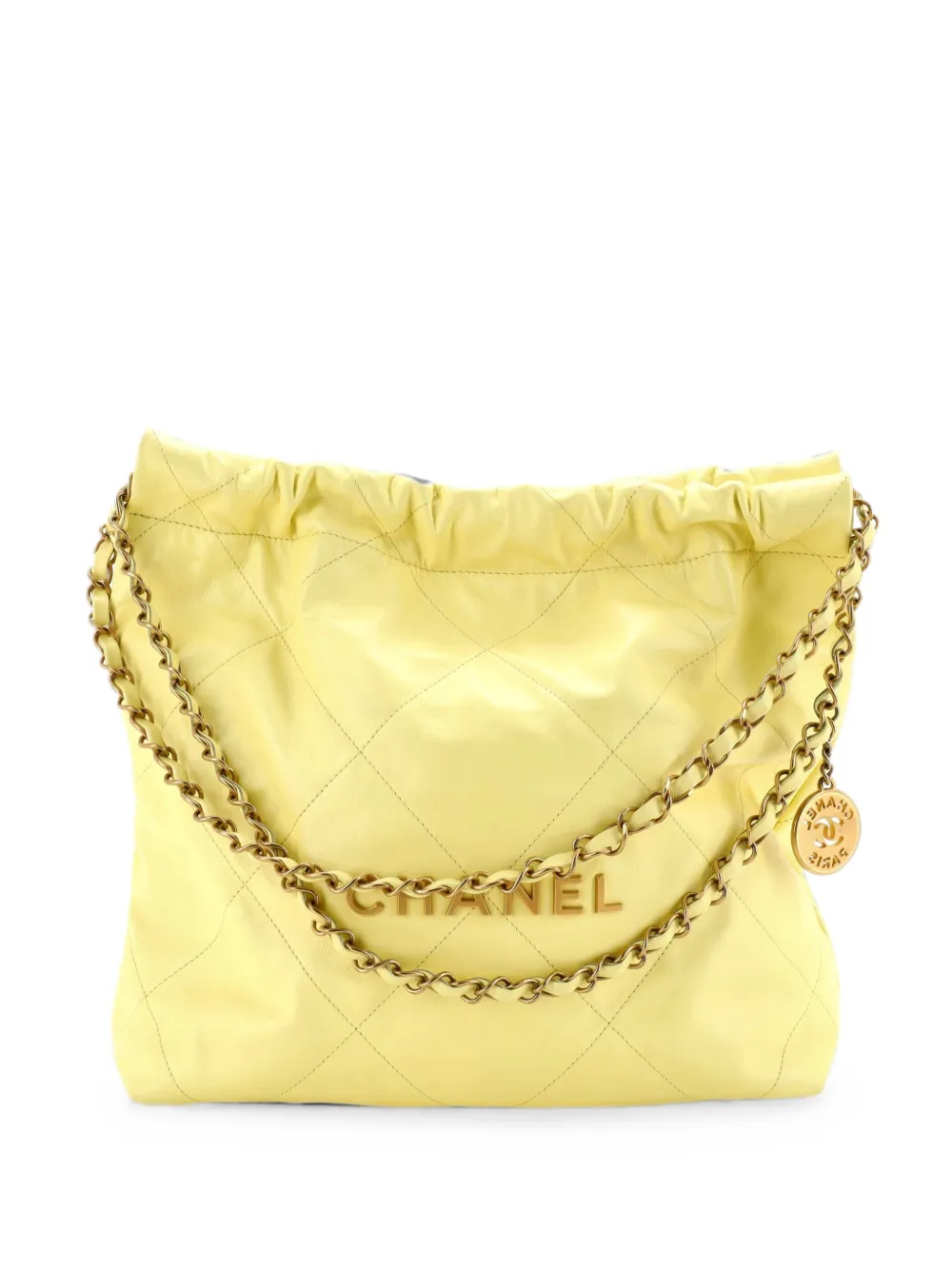 CHANEL Pre-Owned 22 Chain Quilted Calfskin Small hobo bag - Yellow