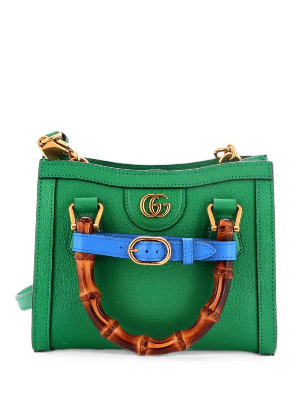 Gucci Pre-Owned Borsa a tracolla Diana NM Bamboo mini in pelle con manico - Verde