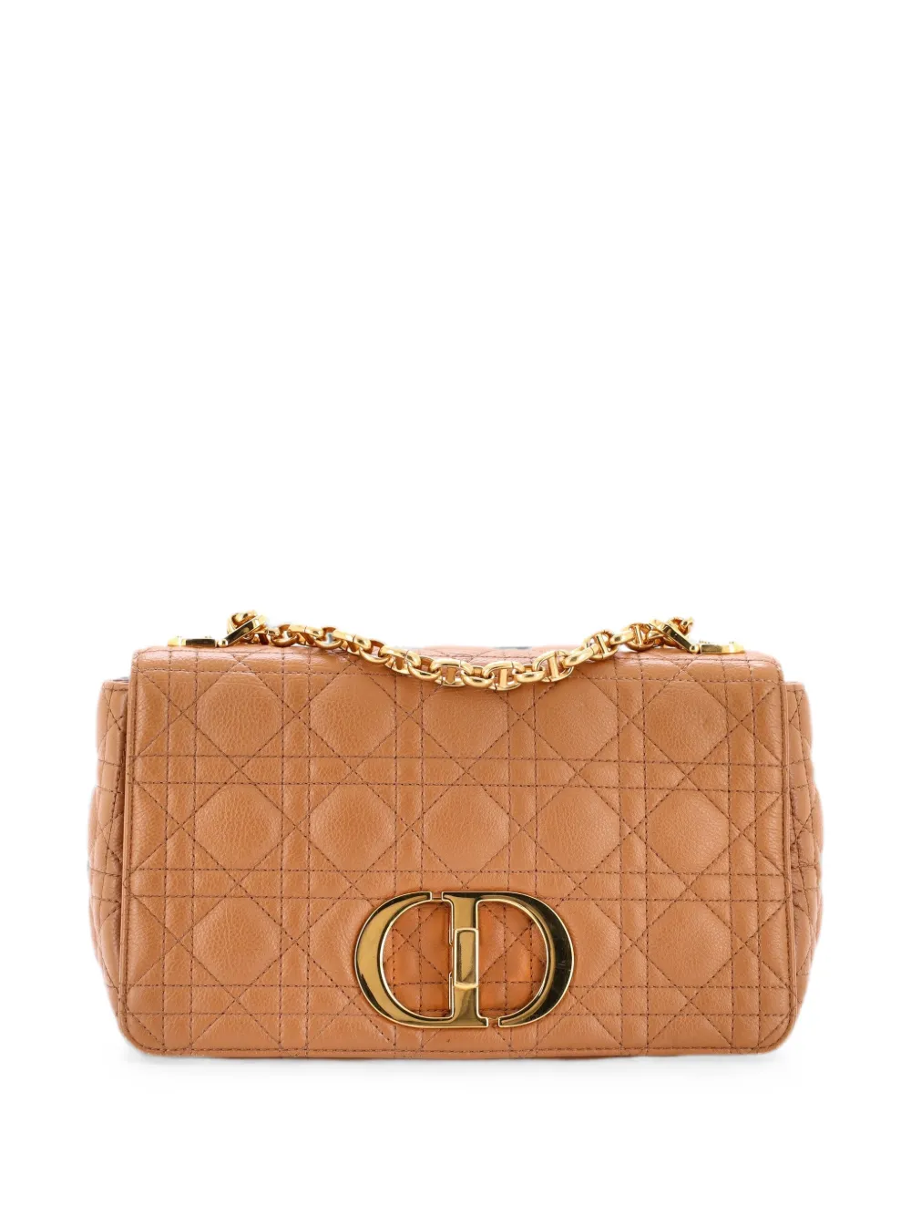 Christian Dior Pre-Owned Mittelgroße Caro Cannage Umhängetasche aus gestepptem Kalbsleder - Braun