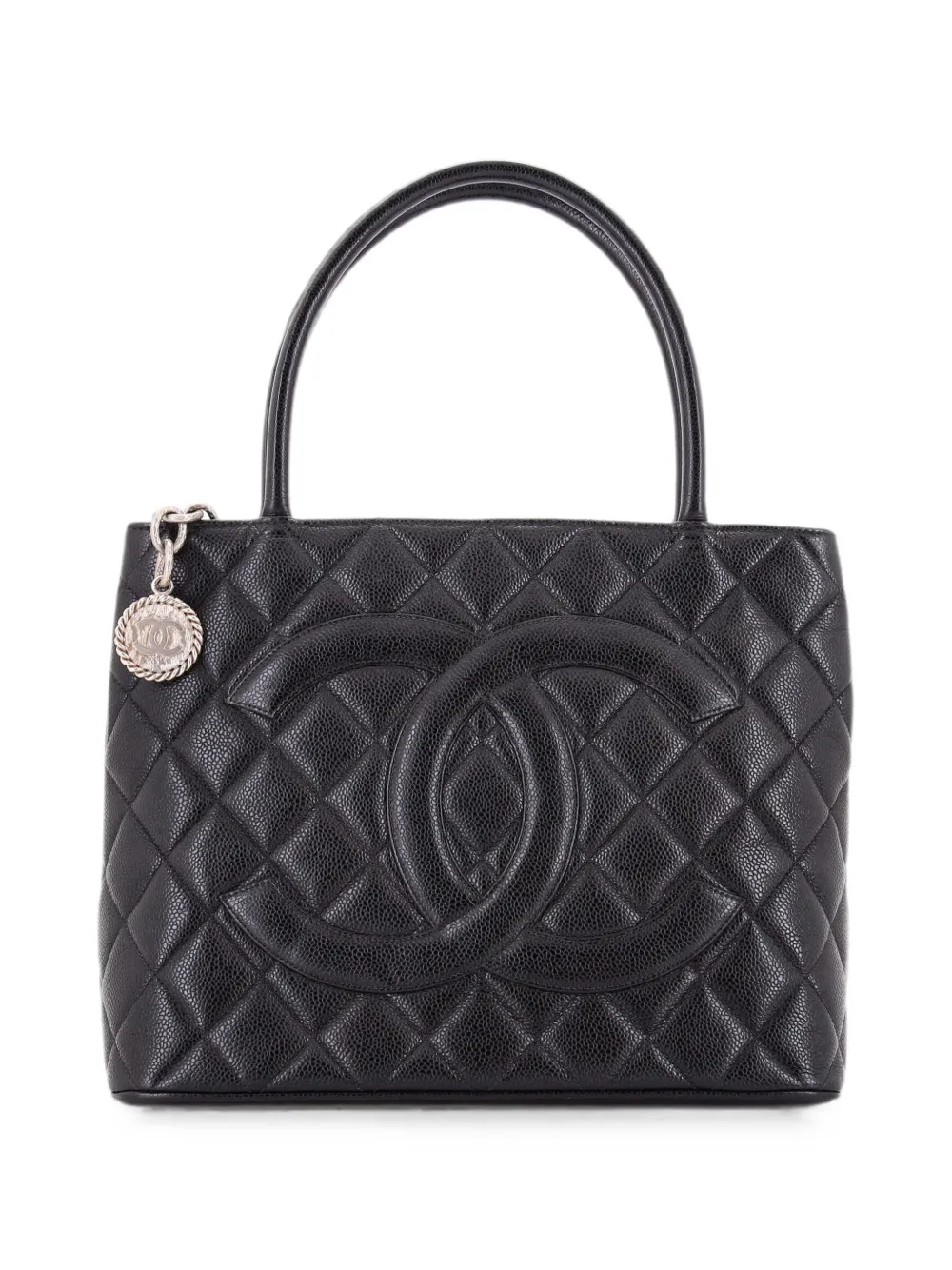 CHANEL Pre-Owned Medallion Quilted Caviar tote bag - Black