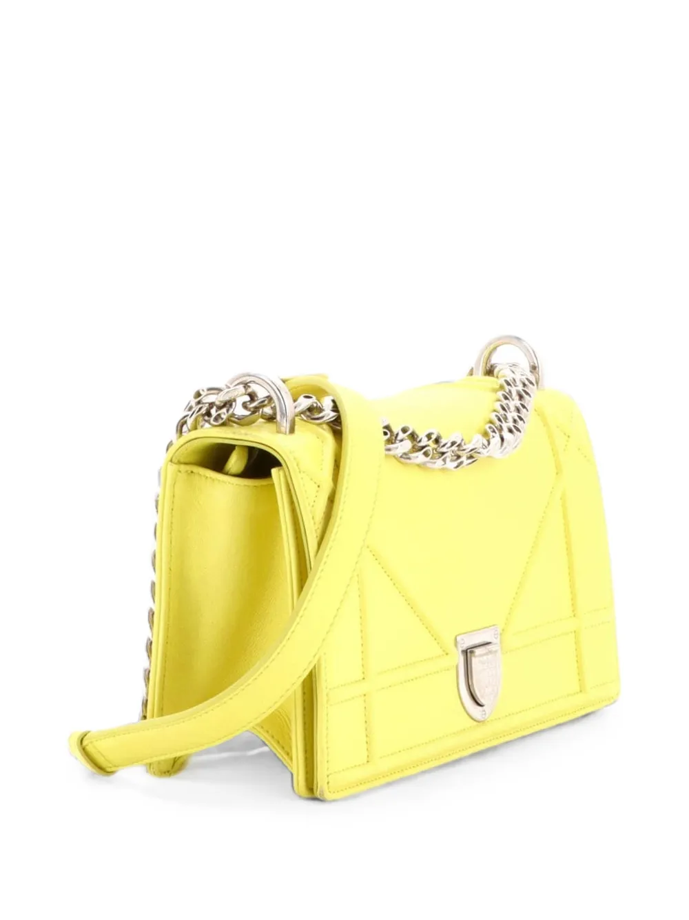 Dior Pre-owned Diorama Flap Bag Lambskin Small Crossbody Bag in Yellow, view 3
