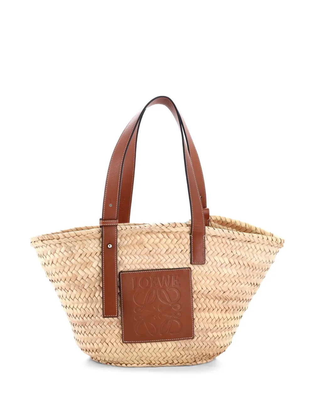 Loewe Pre-Owned Mittelgroßer Korbtasche aus Raffiabast - Nude