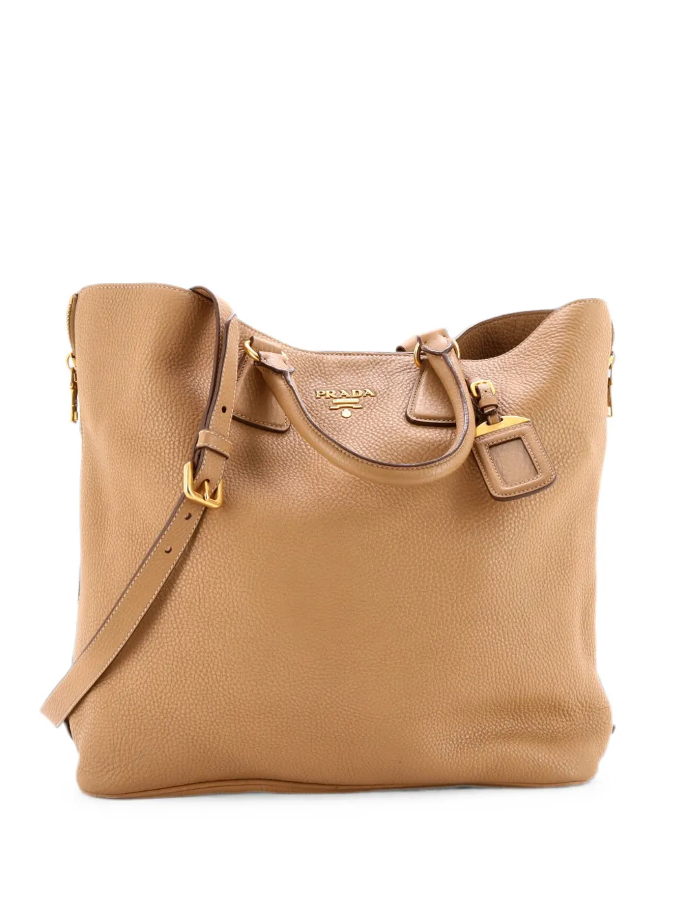 Prada Pre-Owned Side Zip Convertible Vitello Daino Large tote bag - Neutrals