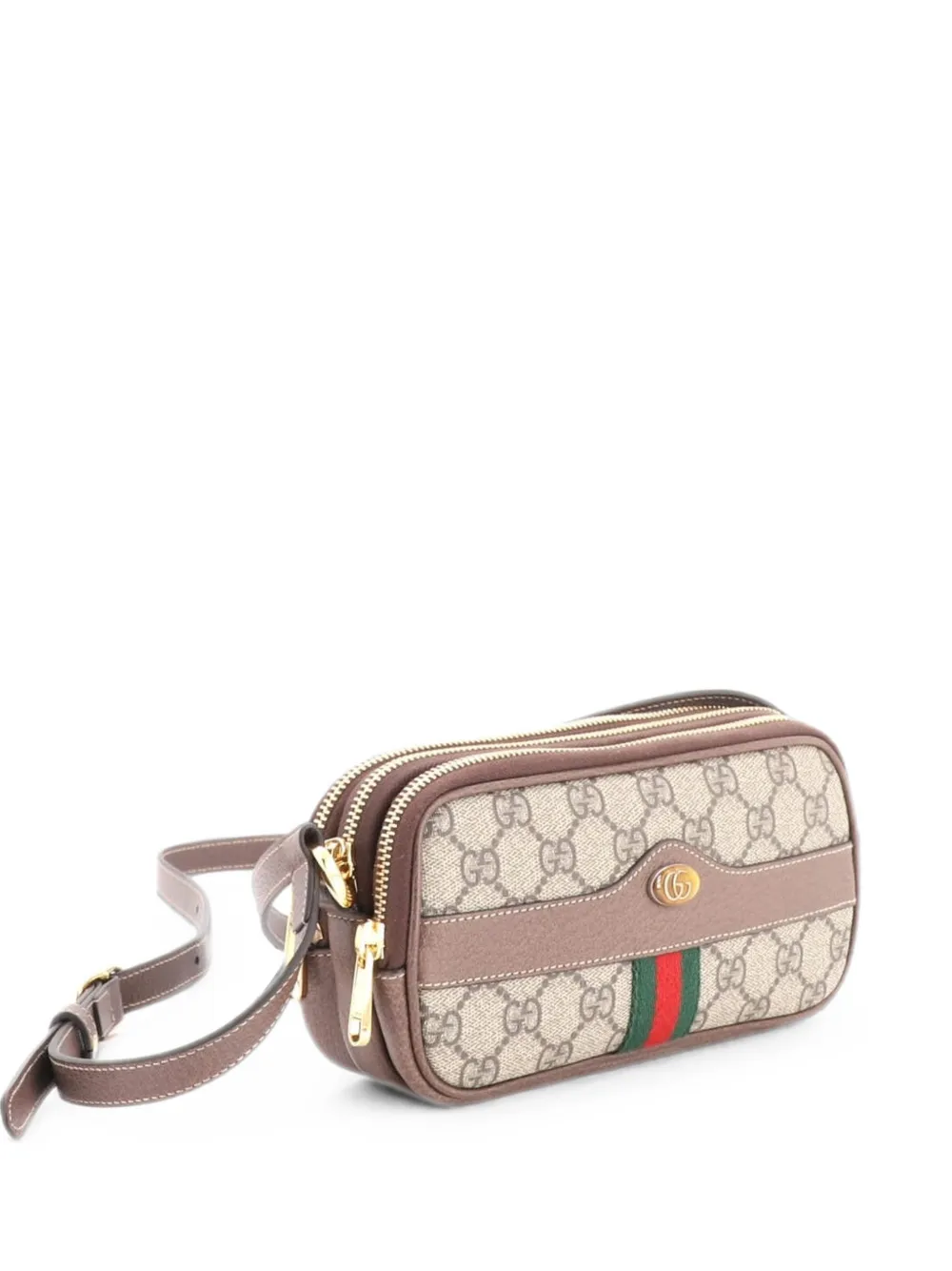 Gucci Pre-Owned Borsa a tracolla Ophidia GG mini in tela cerata - Marrone