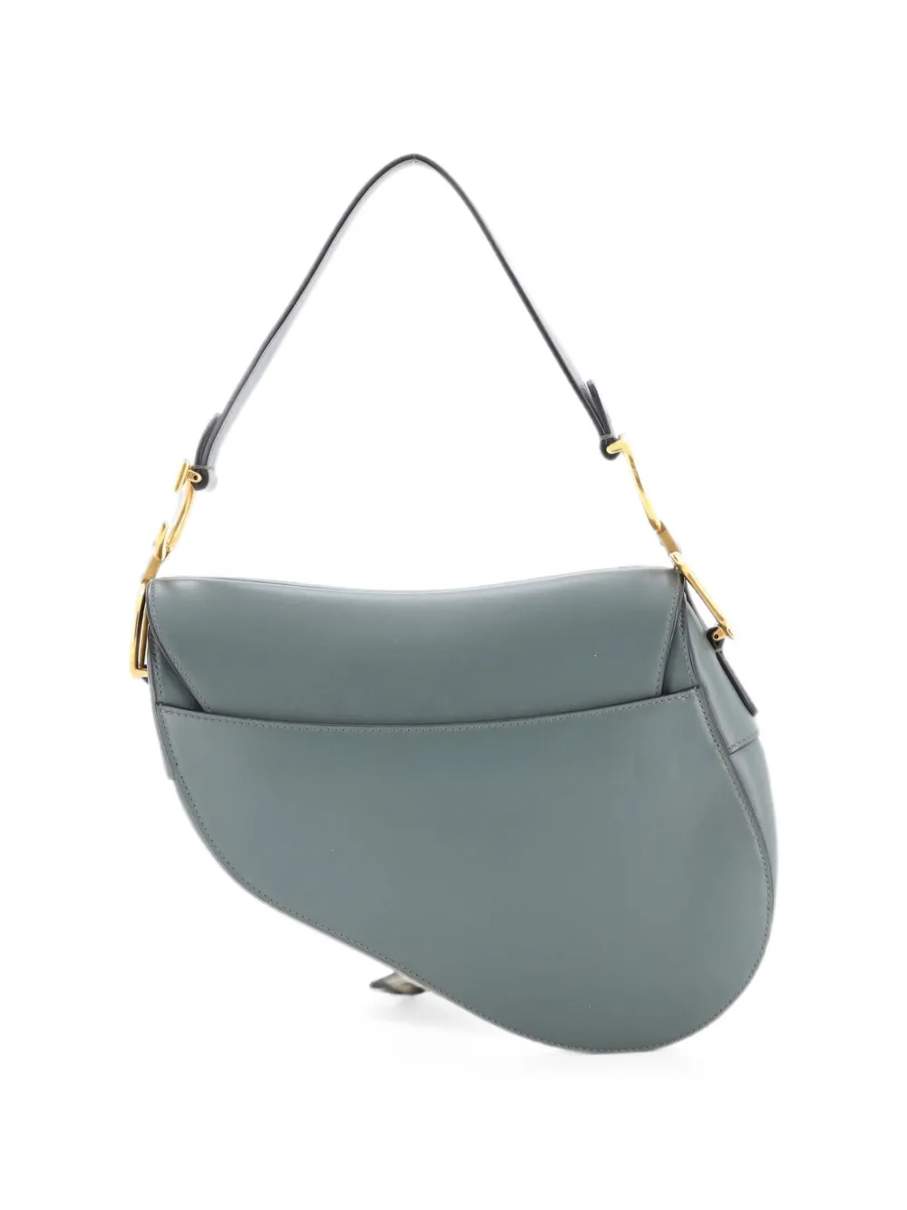 Dior Pre-owned Saddle Handbag Leather Medium Shoulder Bag in Green, view 2