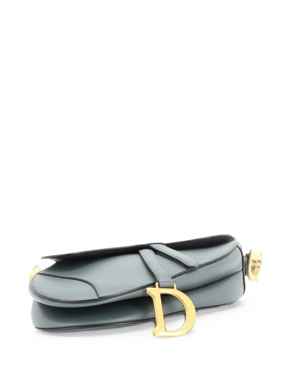 Dior Pre-owned Saddle Handbag Leather Medium Shoulder Bag in Green, view 4