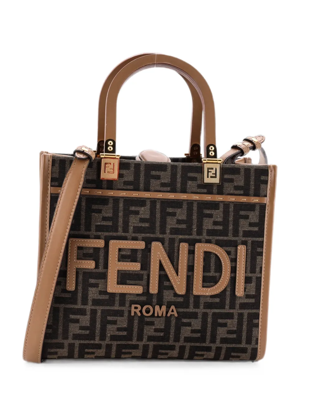 Fendi Pre-Owned Kleine Sunshine Zucca Tote Bag aus Canvas - Braun