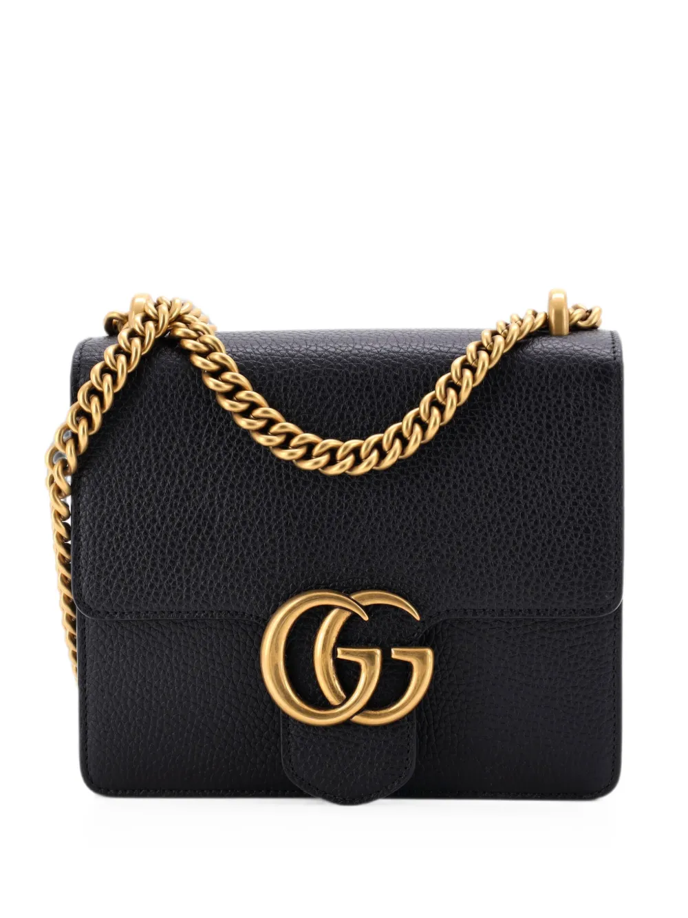Gucci Pre-Owned Borsa a spalla GG Marmont piccola in pelle con catena - Nero