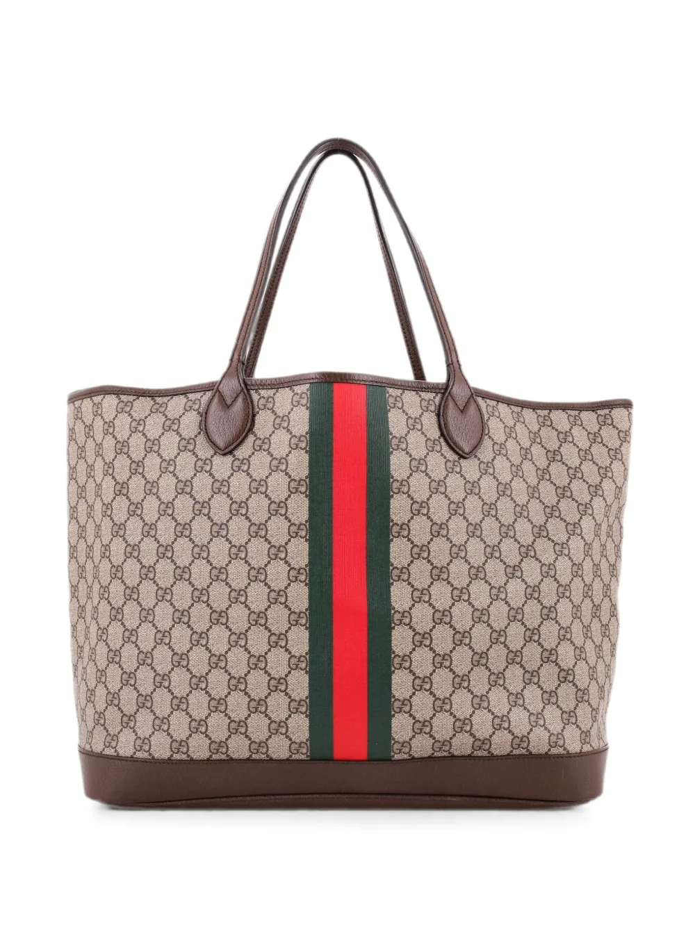 Gucci Pre-Owned Borsa tote Ophidia Open Shopping GG grande in tela cerata - Marrone