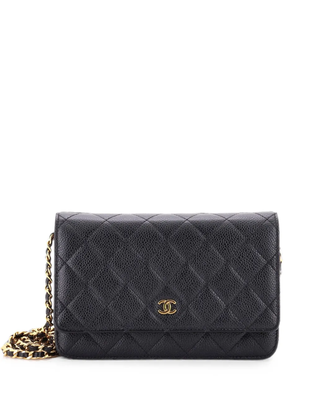 CHANEL Pre-Owned Wallet on Chain Quilted Caviar crossbody bag - Black
