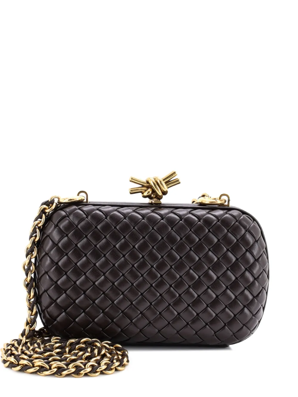 Bottega Veneta Pre-Owned Box Knot NM Intrecciato Nappa Small clutch bag - Brown