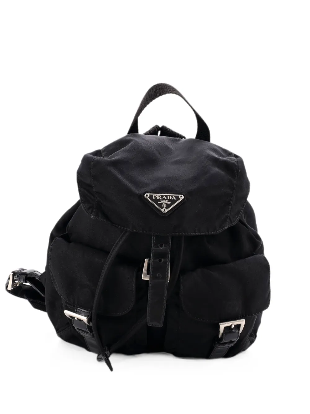 Prada Pre-Owned Kleiner Tessuto Rucksack mit Vordertasche - Schwarz