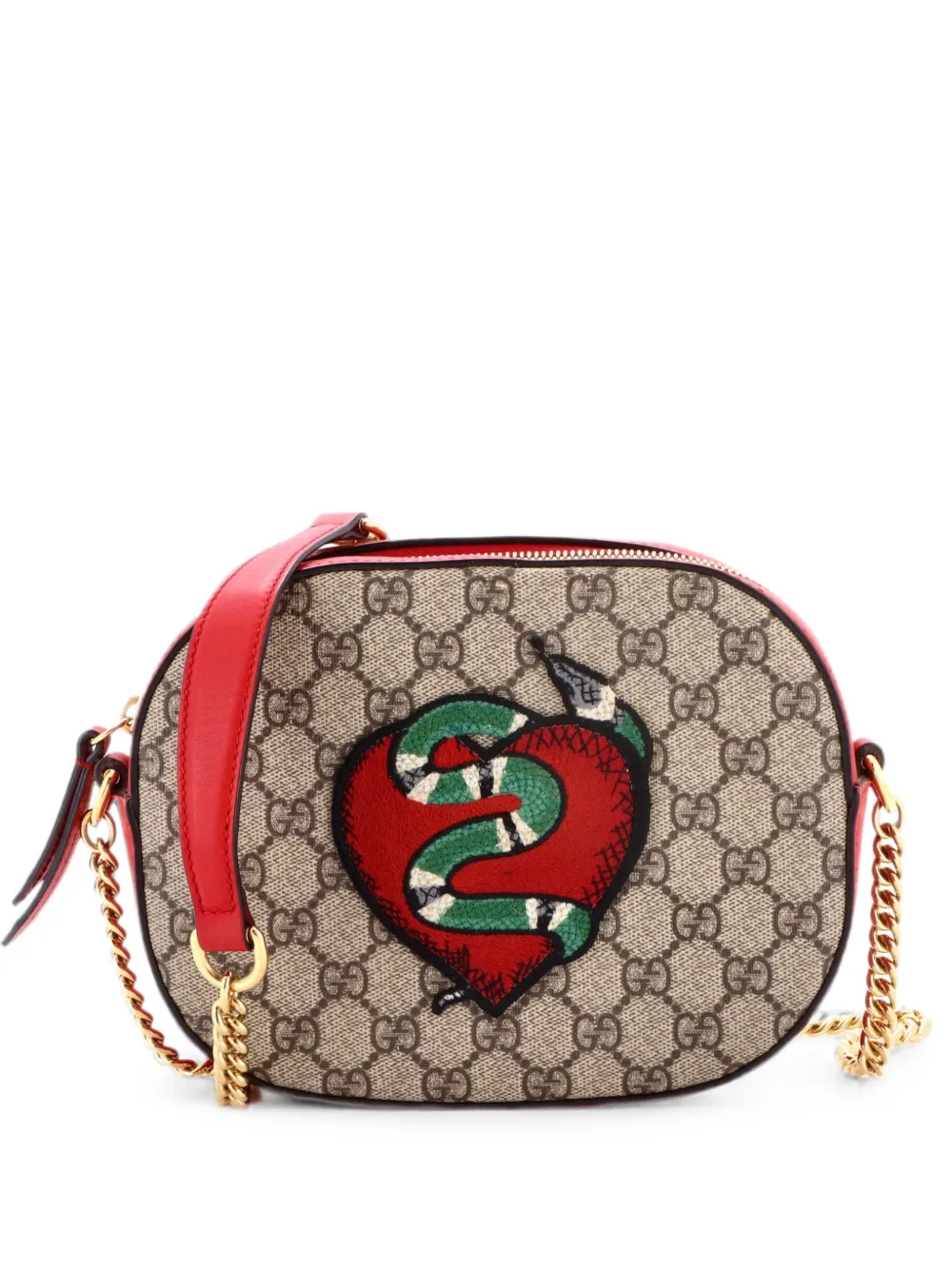 Gucci Pre-Owned Chain Embroidered GG Coated Canvas Mini crossbody bag - Braun