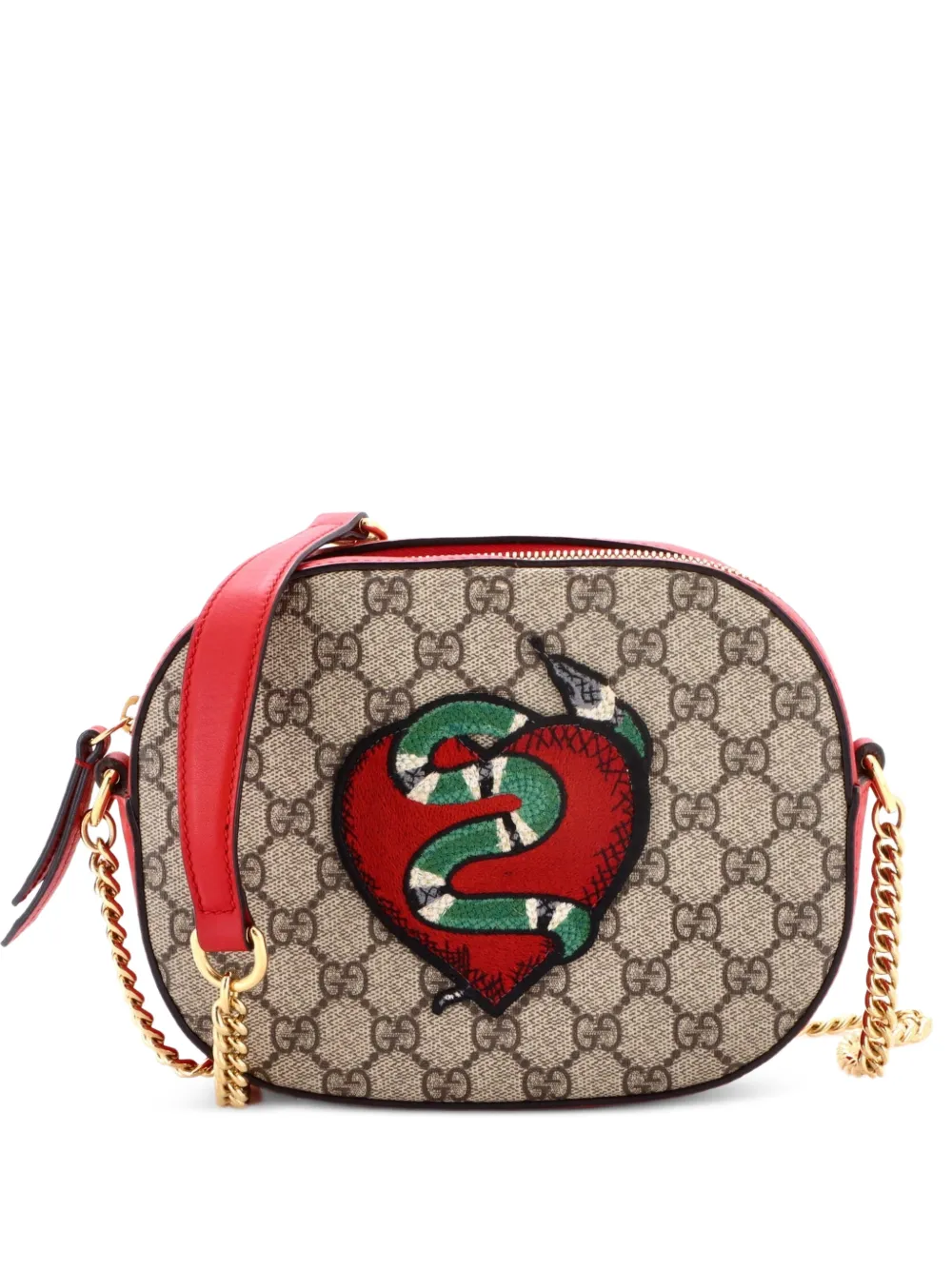 Gucci Pre-Owned Chain Embroidered GG Coated Canvas Mini crossbody bag - Marrone