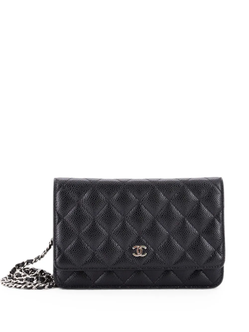 CHANEL Pre-Owned Wallet on Chain Quilted Caviar crossbody bag - Black