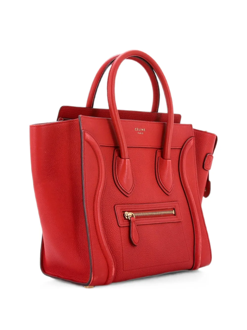 Celine Pre-Owned Luggage Bag Grainy Leather Micro tote bag - Red