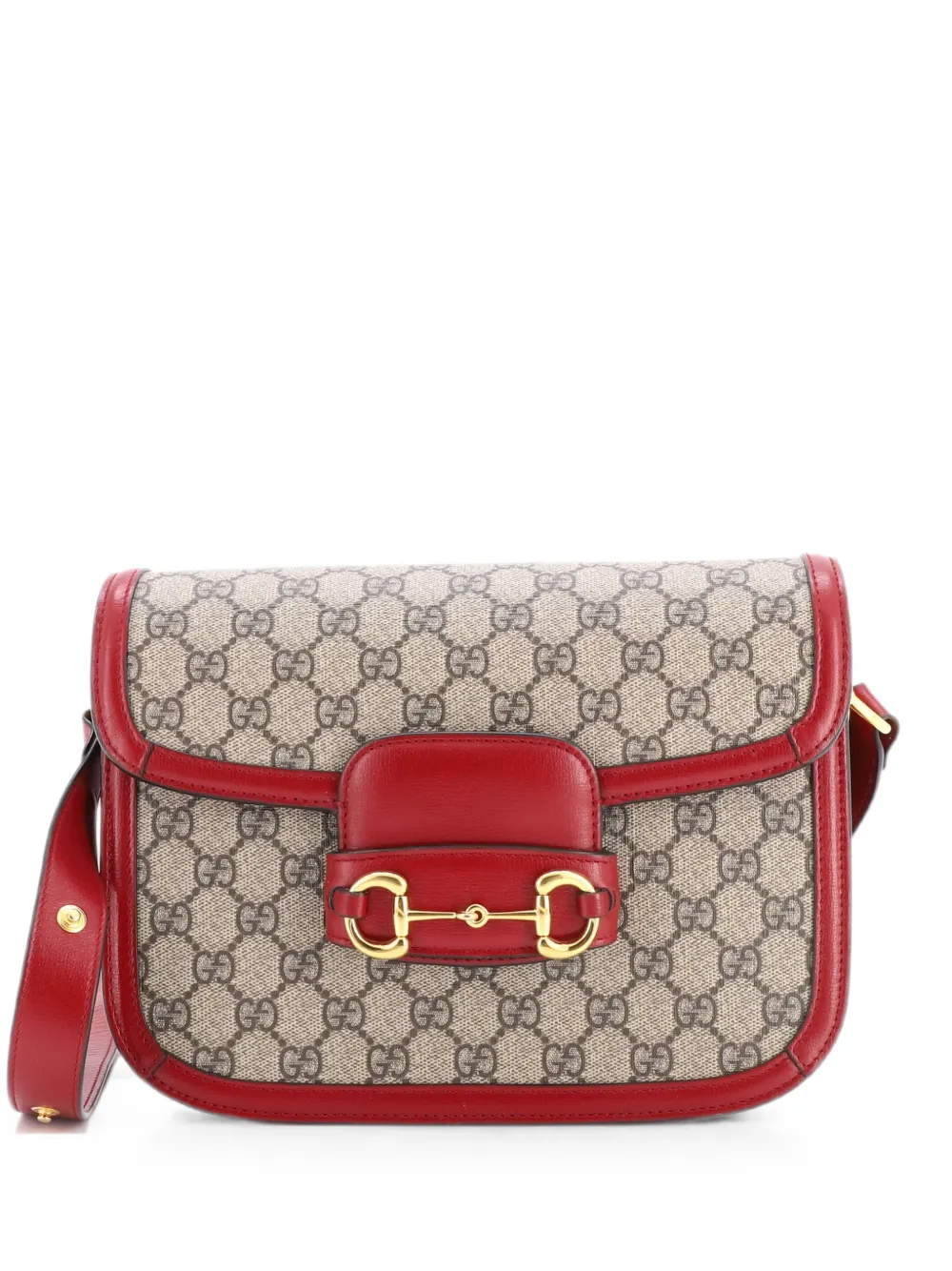Gucci Pre-Owned Horsebit 1955 Shoulder Bag GG Coated Canvas with Leather Small crossbody bag - Braun