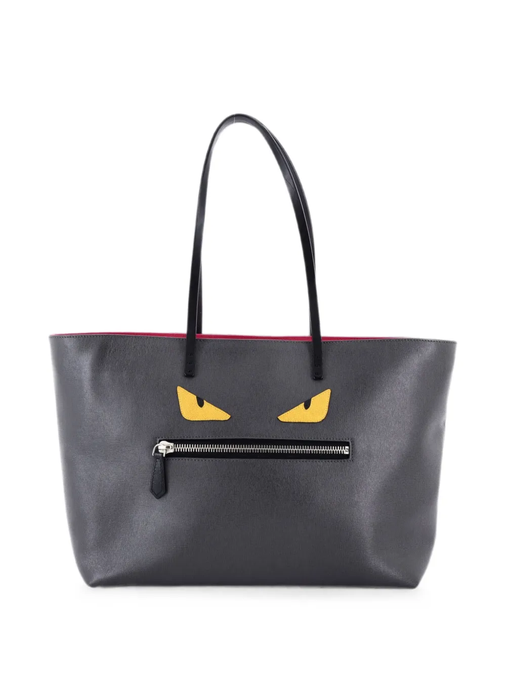 Fendi Pre-Owned Monster Roll Leather Medium tote bag - Grey