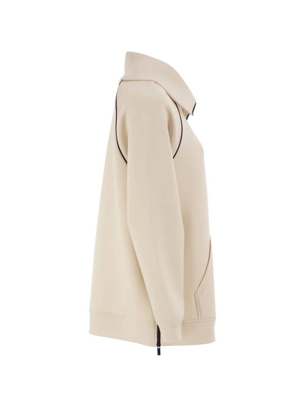 Weekend Max Mara Ballata sweater met contrasterende afwerking en halve rits Beige