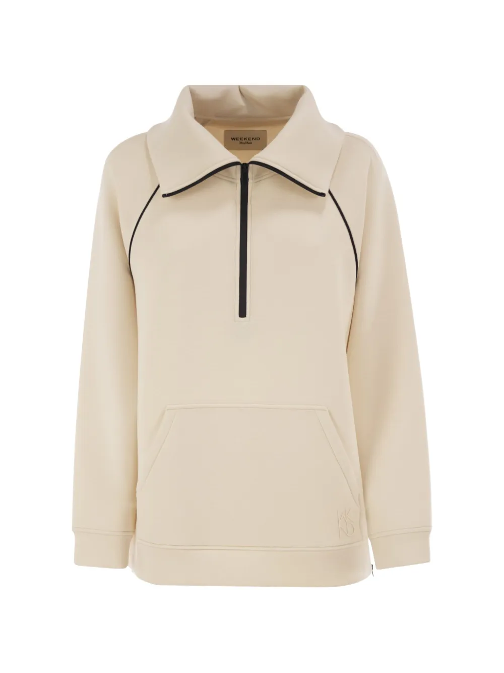 Weekend Max Mara Ballata half-zip contrast-piping sweatshirt - Toni neutri