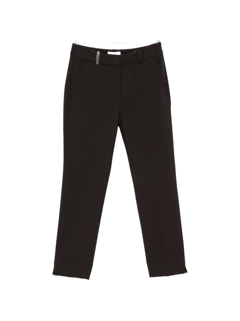 Peserico logo-plaque trousers - Marrone
