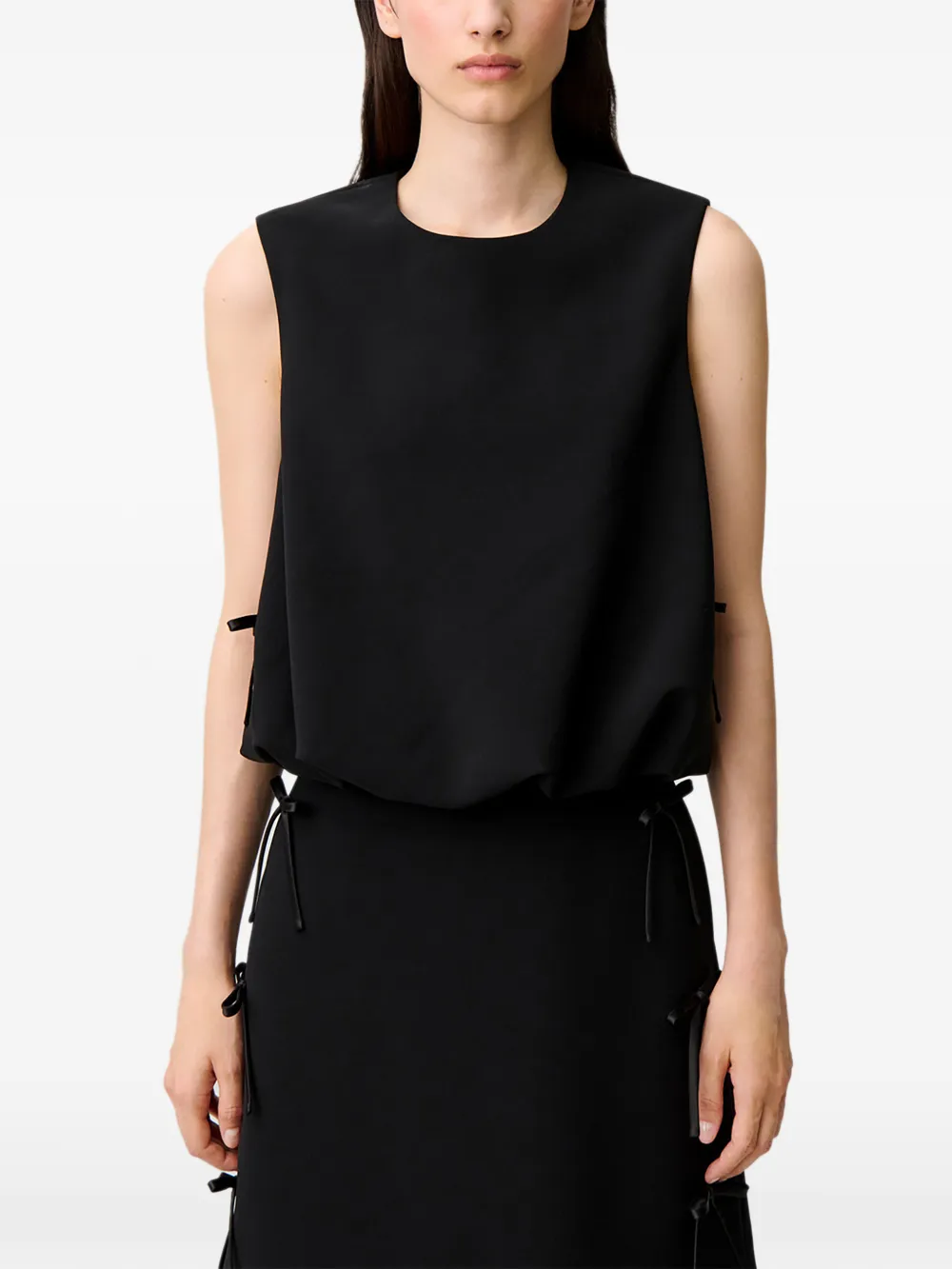 Claudie Pierlot Mouwloze top met strikdetail Zwart