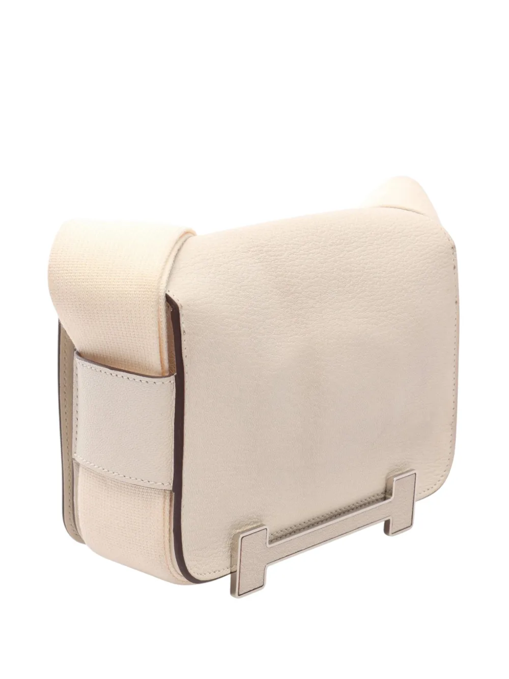 Hermès Pre-owned 2024 Chevre Mysore Geta Crossbody Bag in White, view 3